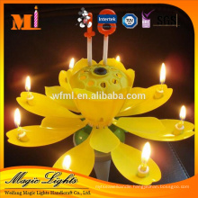 Color Box Packing Music Flower Candles with Number